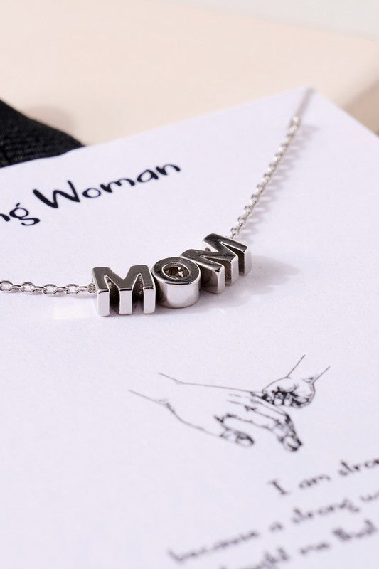 MOM Letters Charm Necklace