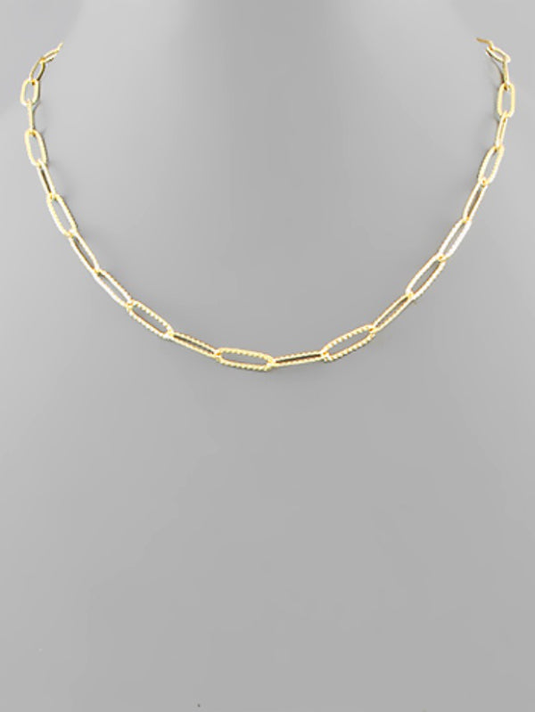 Textured Paperclip Necklace