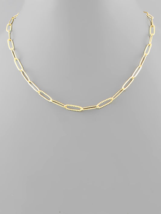 Textured Paperclip Necklace