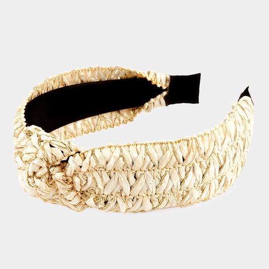 Raffia Gold Fleck Knotted Headband