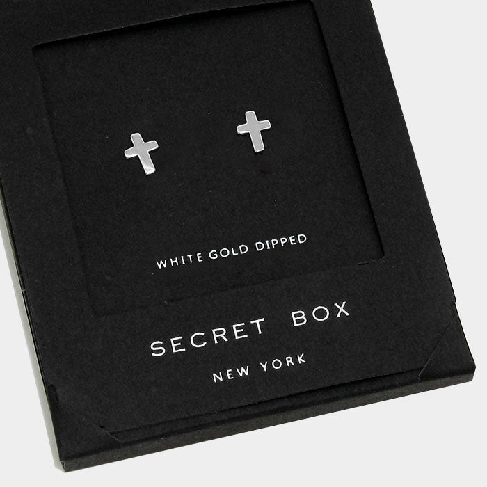 Secret Box Cross Stud Earring