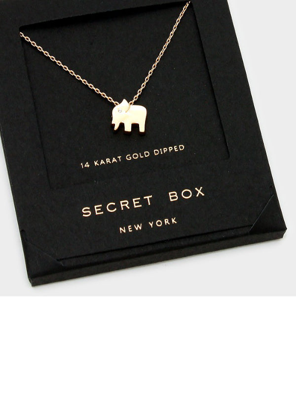 Secret Box Elephant Necklace