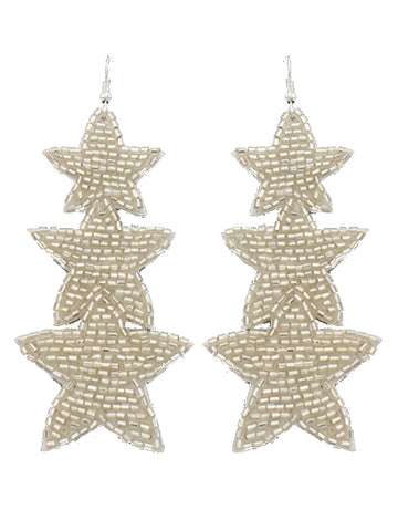 Triple Star Seed Bead Earrings
