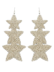 Triple Star Seed Bead Earrings