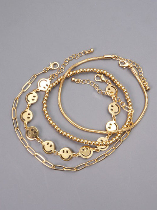 Smiley Bead Chain 4 Set Bracelet
