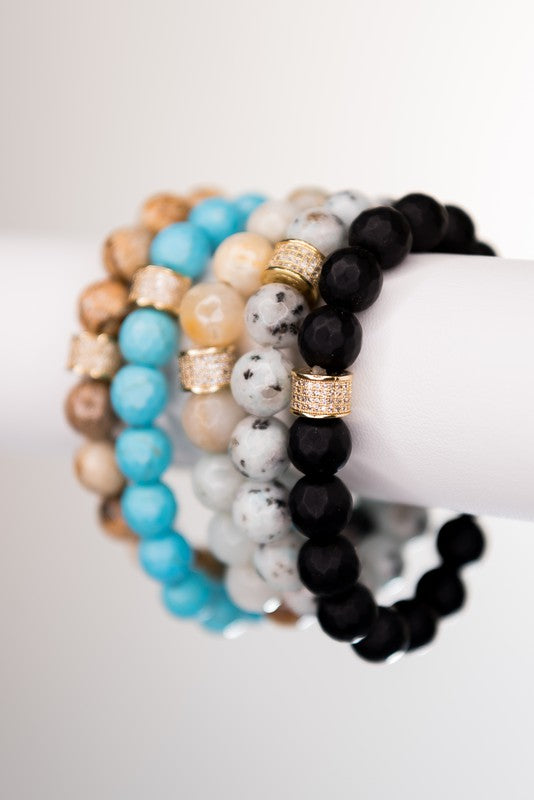 Stone and Gold Accent Bracelets