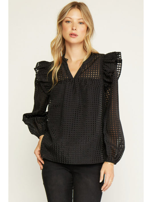 The Lacey Ruffle Sleeve Top