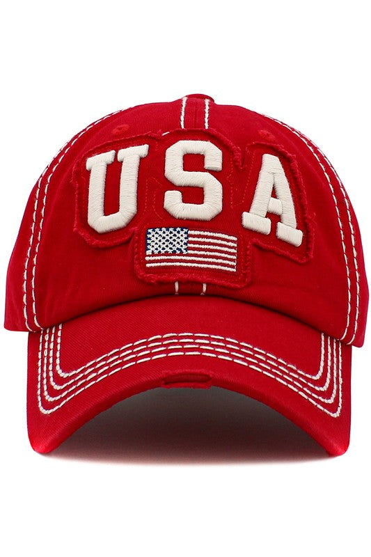 USA Flag Washed Vintage Baseball Cap