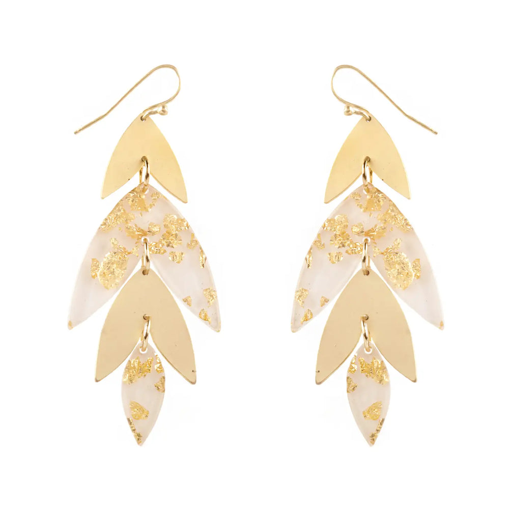 Wagner Acrylic Gold Leaf Earring
