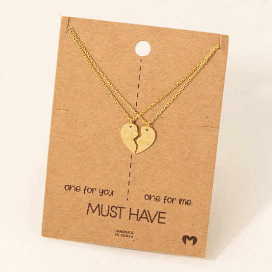 Heart Best Friend Charm Necklace