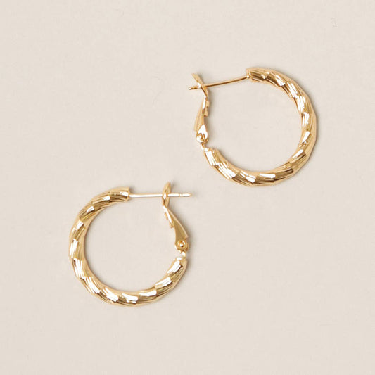 14K Gold Dipped Twisted Omega Closure Hoops