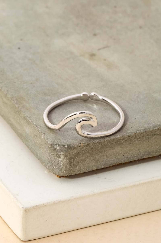 Wave Cutout Adjustable Ring