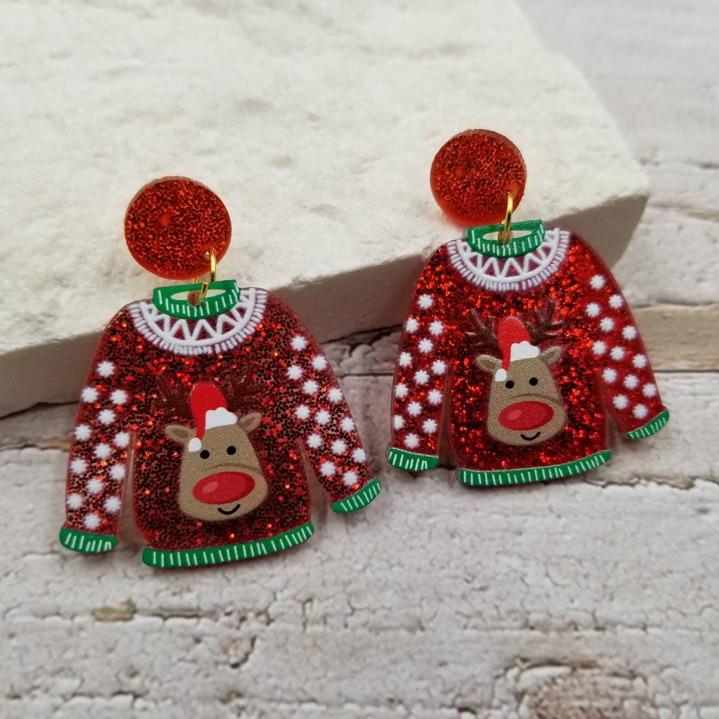 Confetti Sweater Christmas Earrings
